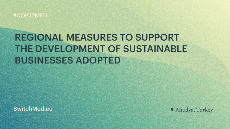 The set of regional policy measures to support green and circular businesses in the Mediterranean is now available as a publication