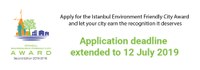 Prix Istanbul de la Ville respectueuse de l’environnement: date limite des candidatures reportée au 18 septembre 2019